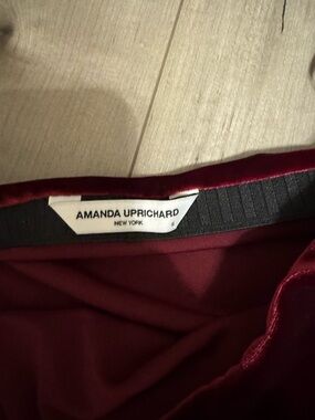 Amanda Uprichard Wine Velvet skirt